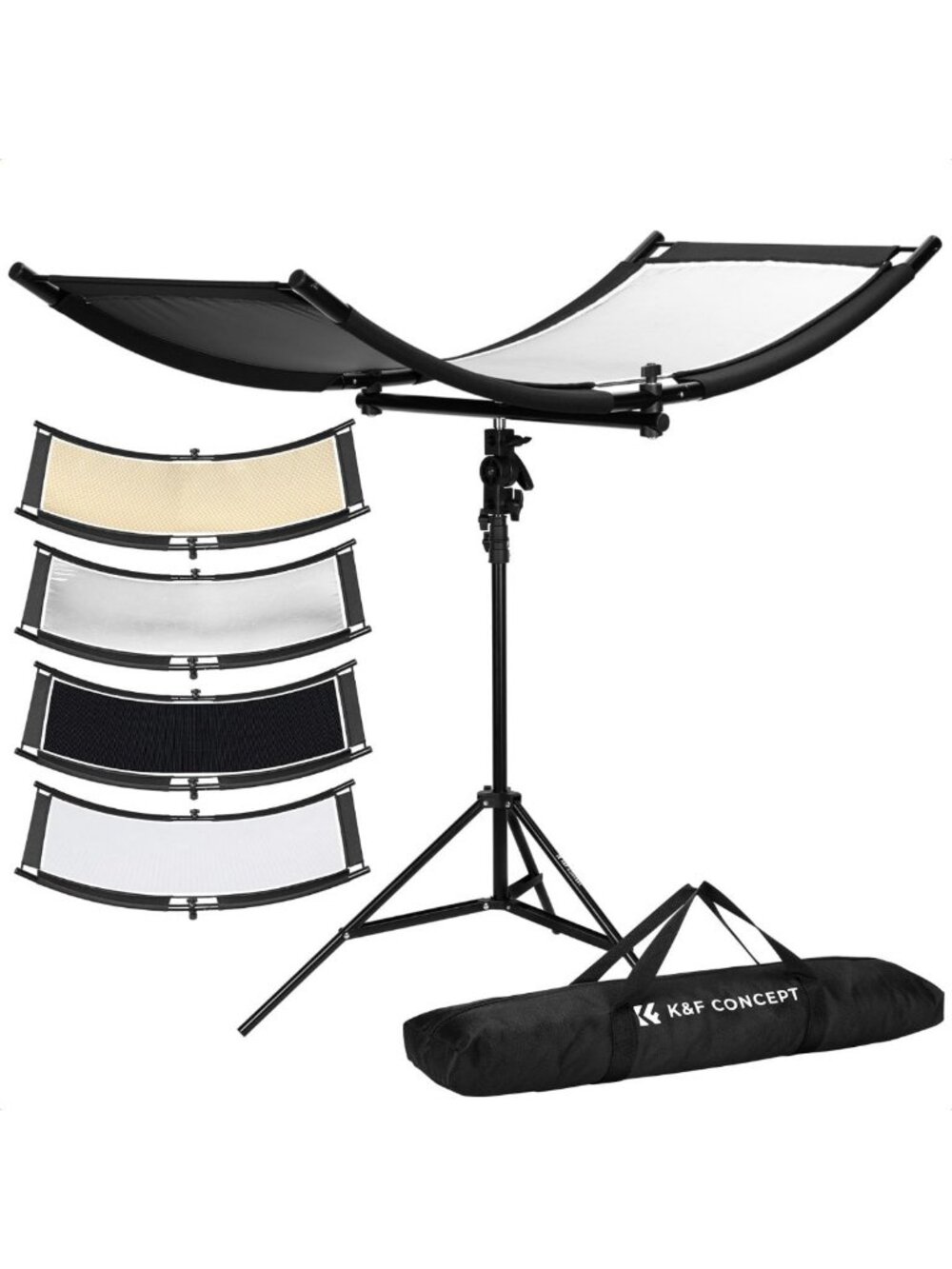 4-in-1 U-Shape Reflector Kit with 1.5m Stand - 100x45cm Photography Accessory